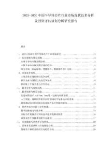 2025-2030中國半導體芯片行業市場現狀技術分析及投資評估規劃分析研究報告