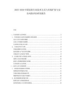 2025-2030中國安防行業技術方式與市場擴張與安全風險評估研究報告