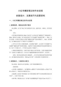 小紅書爆款筆記創作全流程