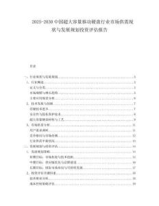 2025-2030中國超大容量移動硬盤行業(yè)市場供需現(xiàn)狀與發(fā)展規(guī)劃投資評估報(bào)告