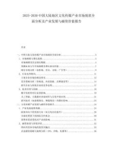 2025-2030中國大陸地區(qū)文化傳媒產(chǎn)業(yè)市場現(xiàn)狀全面分析及產(chǎn)業(yè)發(fā)展與融資價(jià)值報(bào)告