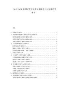2025-2030中國(guó)城市規(guī)劃新區(qū)道路規(guī)劃與設(shè)計(jì)研究報(bào)告