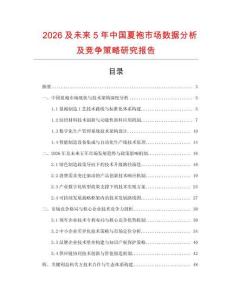 2026及未來5年中國夏袍市場數據分析及競爭策略研究報告