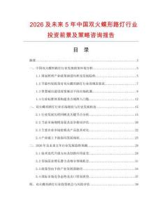 2026及未來5年中國雙火蝶形路燈行業(yè)投資前景及策略咨詢報告