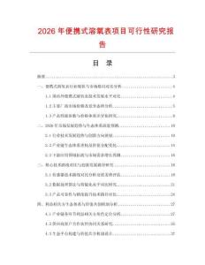 2026年便攜式溶氧表項目可行性研究報告