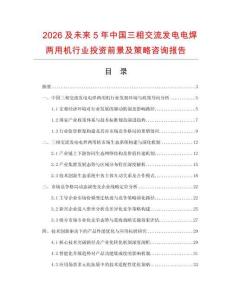 2026及未來5年中國三相交流發(fā)電電焊兩用機行業(yè)投資前景及策略咨詢報告