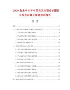 2026及未來5年中國自發熱理療護腰行業投資前景及策略咨詢報告