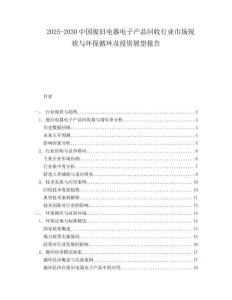 2025-2030中國廢舊電器電子產品回收行業市場現狀與環保循環及投資展望報告
