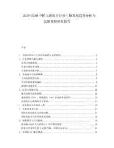 2025-2030中國電影制片行業市場發展趨勢分析與發展策略研究報告