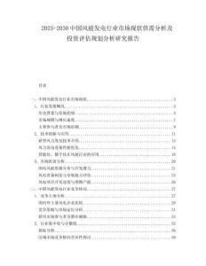 2025-2030中國風(fēng)能發(fā)電行業(yè)市場(chǎng)現(xiàn)狀供需分析及投資評(píng)估規(guī)劃分析研究報(bào)告