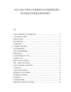2025-2030中國電子發票服務行業市場現狀供需分析及投資評估規劃分析研究報告
