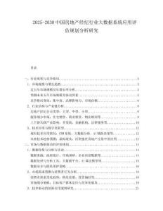 2025-2030中國房地產(chǎn)經(jīng)紀(jì)行業(yè)大數(shù)據(jù)系統(tǒng)應(yīng)用評(píng)估規(guī)劃分析研究