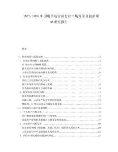 2025-2030中國電信運營商行業市場競爭及創新策略研究報告