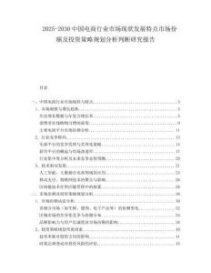 2025-2030中國電商行業(yè)市場現(xiàn)狀發(fā)展特點(diǎn)市場份額及投資策略規(guī)劃分析判斷研究報(bào)告