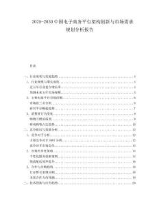 2025-2030中國(guó)電子商務(wù)平臺(tái)架構(gòu)創(chuàng)新與市場(chǎng)需求規(guī)劃分析報(bào)告