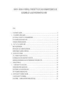 2025-2030中國電子商務(wù)平臺行業(yè)市場研究報(bào)告及交易模式與競爭優(yōu)勢研究分析