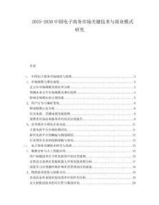 2025-2030中國電子商務市場關鍵技術與商業模式研究