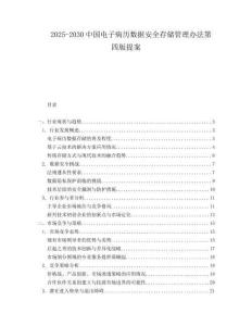 2025-2030中國電子病歷數(shù)據(jù)安全存儲管理辦法第四版提案