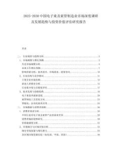 2025-2030中國電子束及束管制造業(yè)市場深度調(diào)研及發(fā)展趨勢與投資價(jià)值評估研究報(bào)告