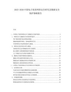 2025-2030中國電子商務(wù)網(wǎng)絡(luò)安全研究及數(shù)據(jù)安全保護(hù)策略報(bào)告