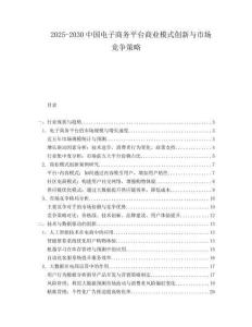 2025-2030中國電子商務平臺商業(yè)模式創(chuàng)新與市場競爭策略