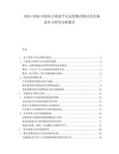 2025-2030中國電子商務平臺運營模式探討及市場競爭力研究分析報告