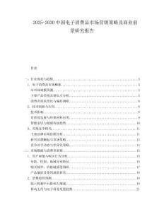 2025-2030中國電子消費品市場營銷策略及商業前景研究報告