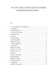 2025-2030中國電子競技俱樂部運(yùn)營行業(yè)市場供需分析投資發(fā)展前景規(guī)劃分析報告