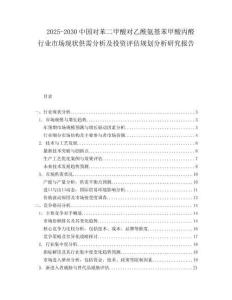 2025-2030中國對苯二甲酸對乙酰氨基苯甲酸丙醛行業市場現狀供需分析及投資評估規劃分析研究報告