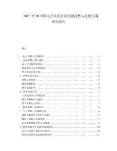 2025-2030中國電子商務行業消費趨勢與投資機遇研究報告