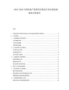 2025-2030中國房地產投資信托基金行業市場發展現狀分析報告