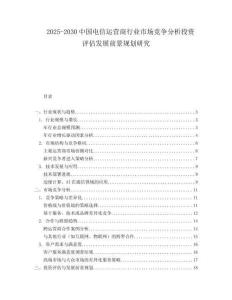 2025-2030中國(guó)電信運(yùn)營(yíng)商行業(yè)市場(chǎng)競(jìng)爭(zhēng)分析投資評(píng)估發(fā)展前景規(guī)劃研究