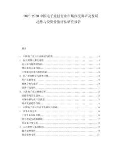 2025-2030中國電子競技行業市場深度調研及發展趨勢與投資價值評估研究報告