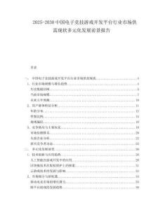 2025-2030中國電子競技游戲開發平臺行業市場供需現狀多元化發展前景報告