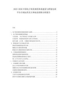2025-2030中國電子商務規范體系建設與跨境電商平臺合規運營及主體權益保障分析報告
