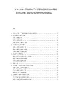 2025-2030中國(guó)廢舊電子產(chǎn)品回收處理行業(yè)市場(chǎng)現(xiàn)狀供需分析及投資評(píng)估規(guī)劃分析研究報(bào)告