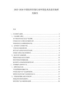 2025-2030中國紡織印染行業環保技術改進市場研究報告