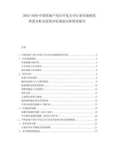 2025-2030中國(guó)房地產(chǎn)項(xiàng)目開發(fā)公司行業(yè)市場(chǎng)現(xiàn)狀供需分析及投資評(píng)估規(guī)劃分析研究報(bào)告
