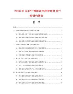 2026年BOPP透明印字膠帶項目可行性研究報告