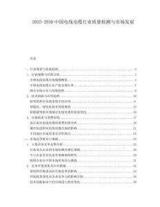 2025-2030中國(guó)電線(xiàn)電纜行業(yè)質(zhì)量檢測(cè)與市場(chǎng)發(fā)展