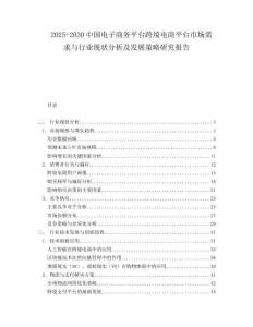 2025-2030中國電子商務平臺跨境電商平臺市場需求與行業現狀分析及發展策略研究報告