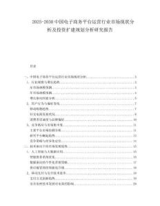 2025-2030中國(guó)電子商務(wù)平臺(tái)運(yùn)營(yíng)行業(yè)市場(chǎng)現(xiàn)狀分析及投資擴(kuò)建規(guī)劃分析研究報(bào)告