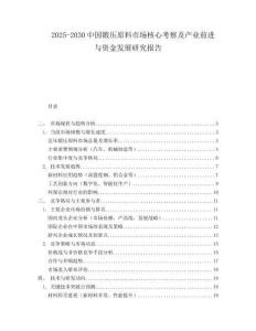 2025-2030中國鍛壓原料市場核心考察及產業前進與資金發展研究報告