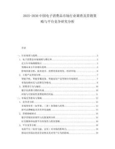2025-2030中國電子消費品市場行業(yè)調(diào)查及營銷策略與平臺競爭研究分析