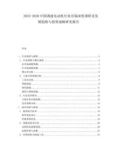 2025-2030中國調速電動機行業市場深度調研及發展趨勢與投資戰略研究報告