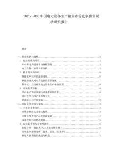 2025-2030中國電力設(shè)備生產(chǎn)銷售市場競爭供需現(xiàn)狀研究報(bào)告