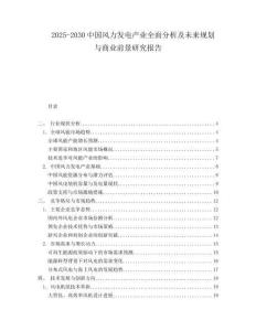 2025-2030中國風力發(fā)電產(chǎn)業(yè)全面分析及未來規(guī)劃與商業(yè)前景研究報告