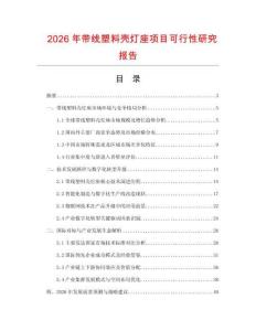 2026年帶線塑料殼燈座項目可行性研究報告