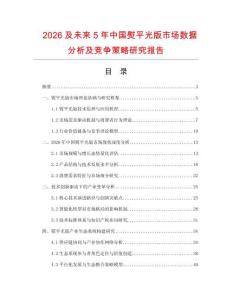2026及未來5年中國熨平光版市場數據分析及競爭策略研究報告