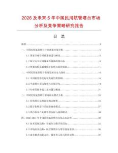 2026及未來5年中國民用航管塔臺市場分析及競爭策略研究報告